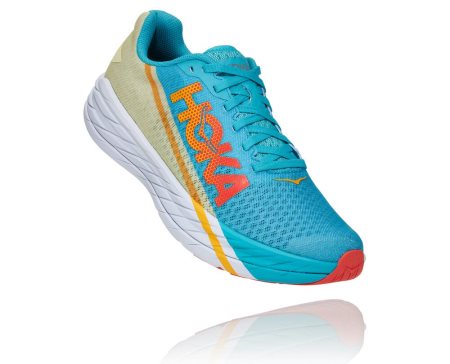 Hoka Rocket X All Gender Moški Tekaški Čevlji Modra / Zelena SI-821346A